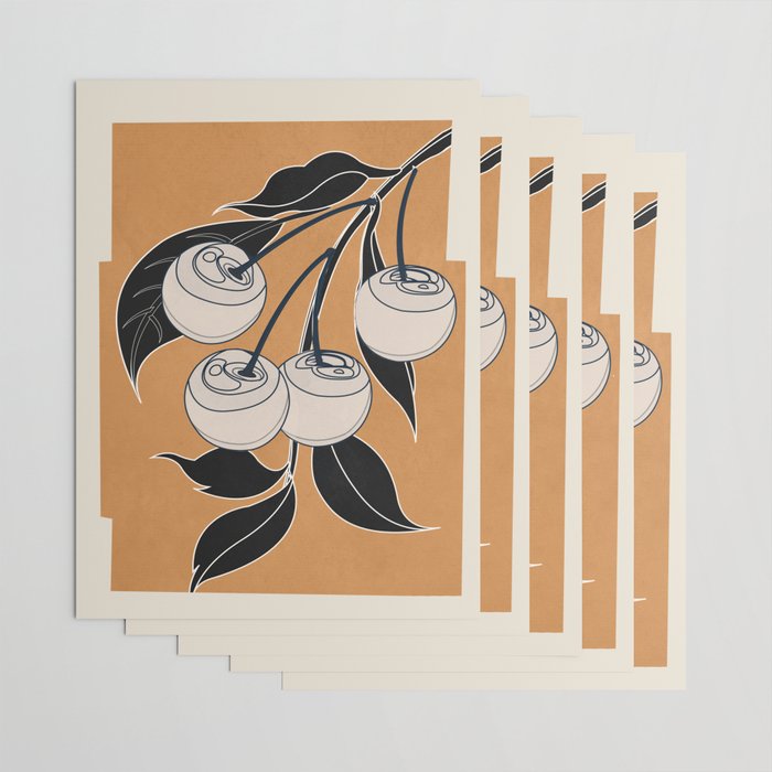 Minimalist Cherry Fruit Line Art 5 Wrapping Paper Gallery Image 3