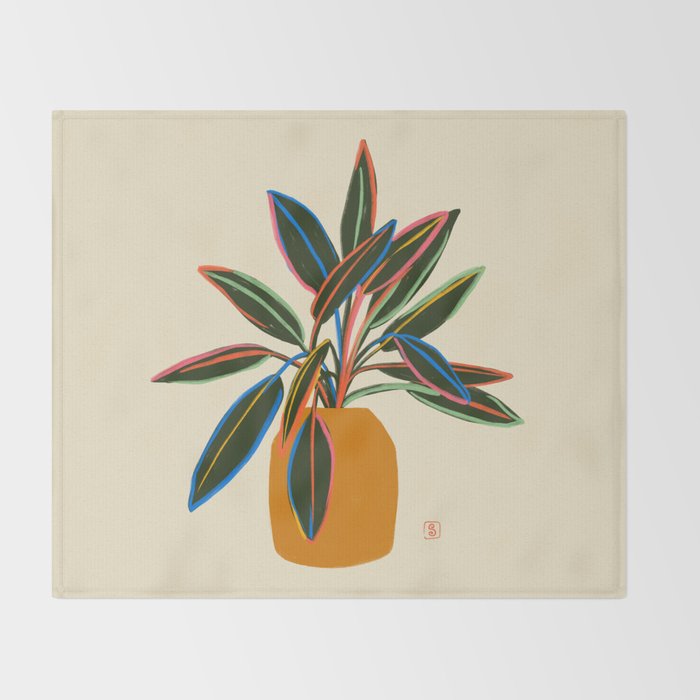 PLANT WITH COLOURFUL LEAVES  Throw Blanket Gallery Image 2
