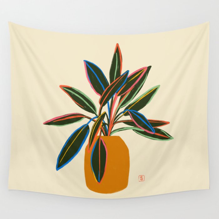 PLANT WITH COLOURFUL LEAVES  Wall Tapestry Gallery Image 4