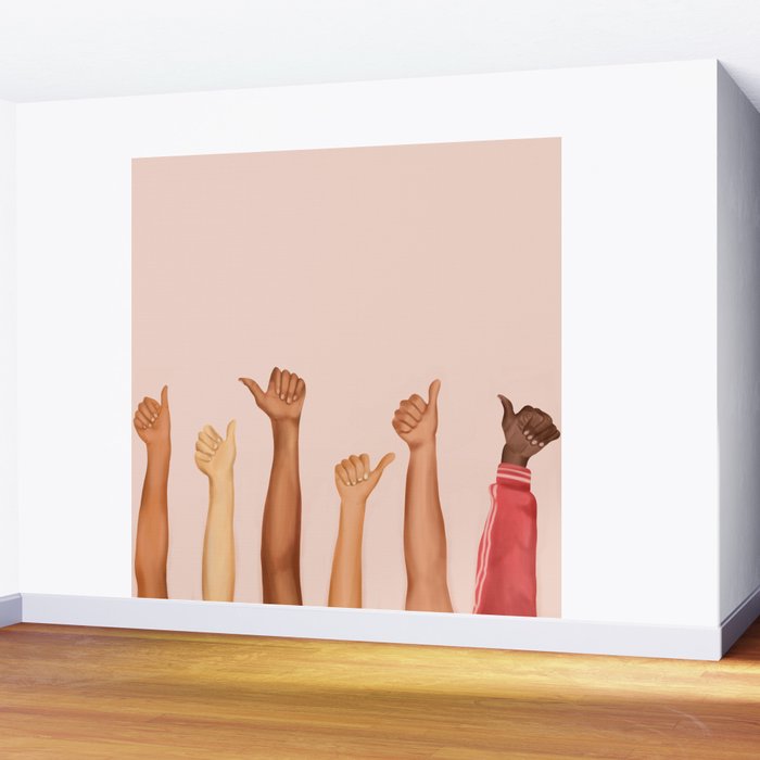 Thumbs Up Wall Mural Gallery Image 2