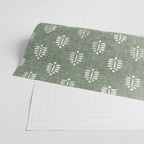 block print palm on sage Wrapping Paper Gallery Image 2
