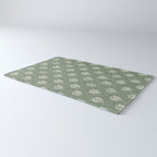 block print palm on sage Rug Gallery Image 3