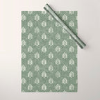 block print palm on sage Wrapping Paper Gallery Image 1