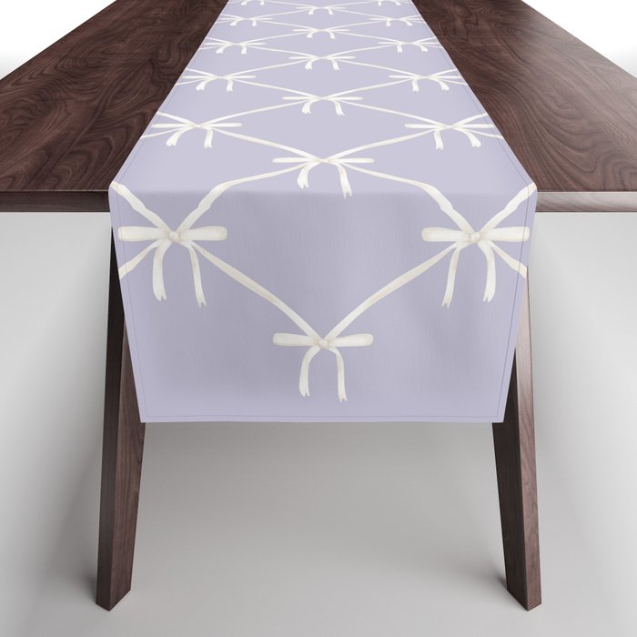 Bows & Ribbons Pattern XXXIV Pastel Lavender Purple  Table Runner Gallery Image 1