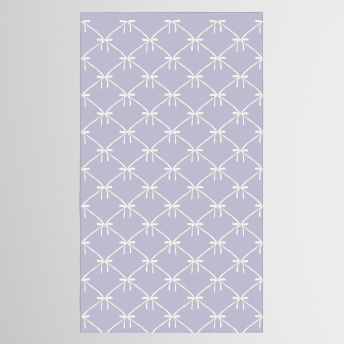 Bows & Ribbons Pattern XXXIV Pastel Lavender Purple  Tablecloth Gallery Image 2