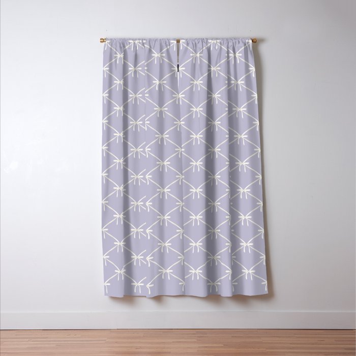 Bows & Ribbons Pattern XXXIV Pastel Lavender Purple  Window Curtain Gallery Image 3