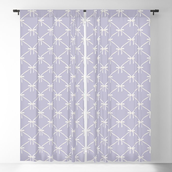 Bows & Ribbons Pattern XXXIV Pastel Lavender Purple  Window Curtain Gallery Image 5