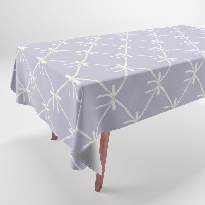 Bows & Ribbons Pattern XXXIV Pastel Lavender Purple  Tablecloth Gallery Image 1