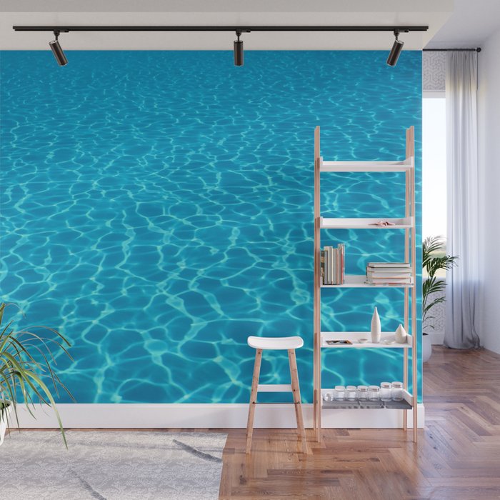 Swimming pool water sun reflection. Ripple Water. Wall Mural Gallery Image 1