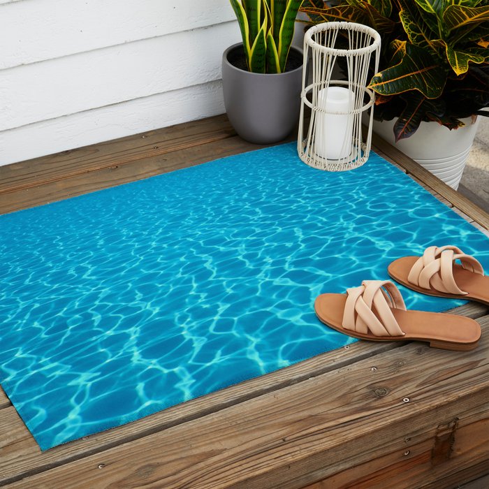 Swimming pool water sun reflection. Ripple Water. Outdoor Rug Gallery Image 2