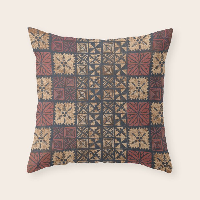 UrbanNesian Tongan Ngatu | Mua Throw Pillow Gallery Image 6