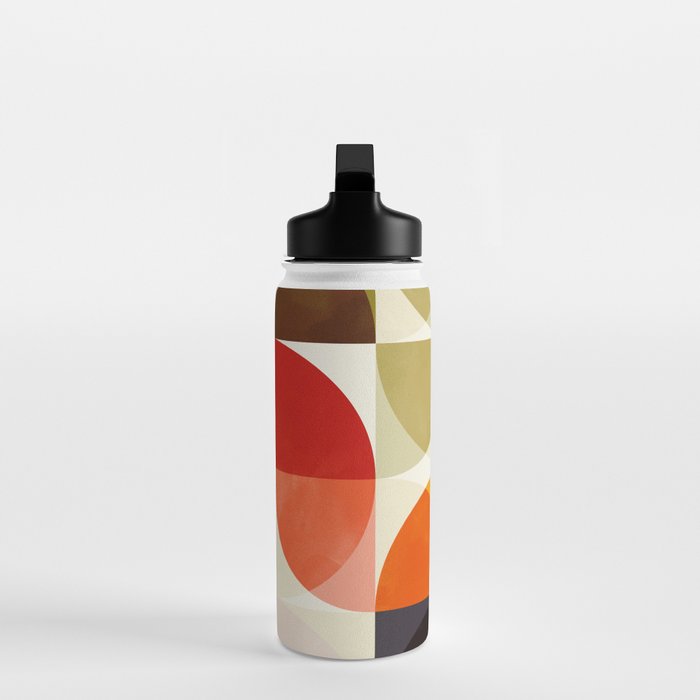 mid century color geometry shapes Water Bottle Gallery Image 3