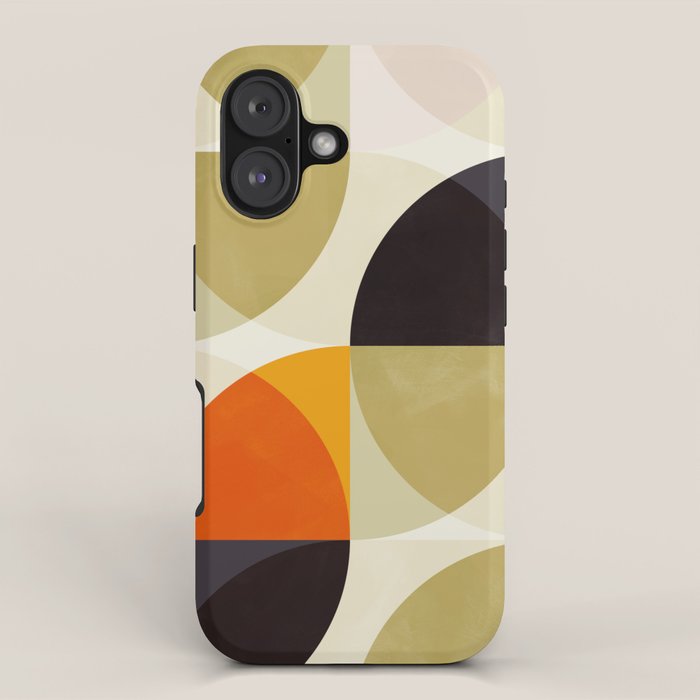 mid century color geometry shapes iPhone Case Gallery Image 1