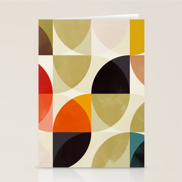 mid century color geometry shapes Stationery Card Gallery Image 1