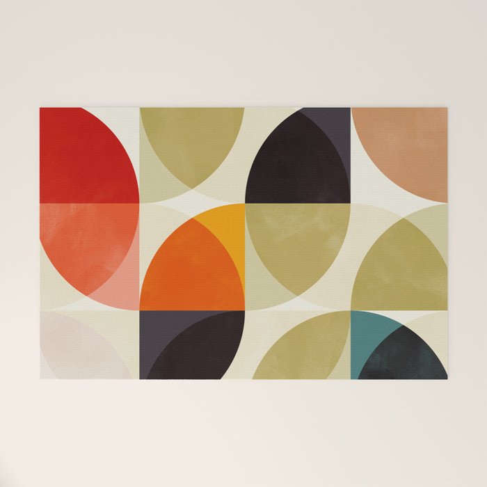 mid century color geometry shapes Welcome Mat Gallery Image 1