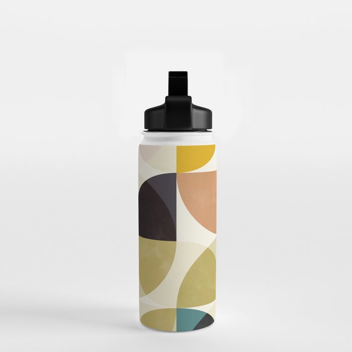 mid century color geometry shapes Water Bottle Gallery Image 2
