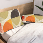 mid century color geometry shapes Pillow Sham Gallery Image 2