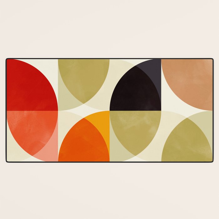 mid century color geometry shapes Desk Mat Gallery Image 3