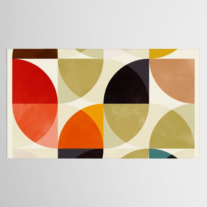 mid century color geometry shapes Tablecloth Gallery Image 2