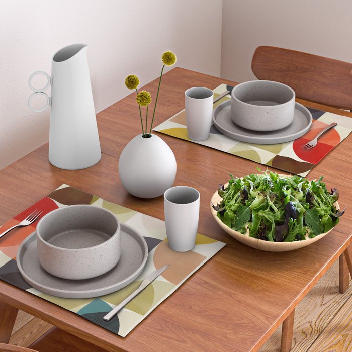 mid century color geometry shapes Placemat Gallery Image 2