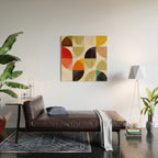 mid century color geometry shapes Wood Wall Art Gallery Image 2