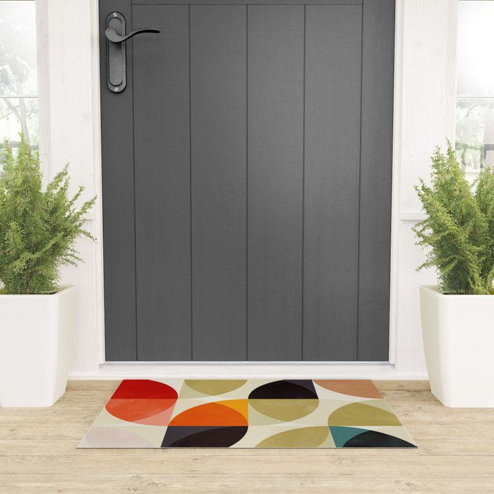 mid century color geometry shapes Welcome Mat Gallery Image 3