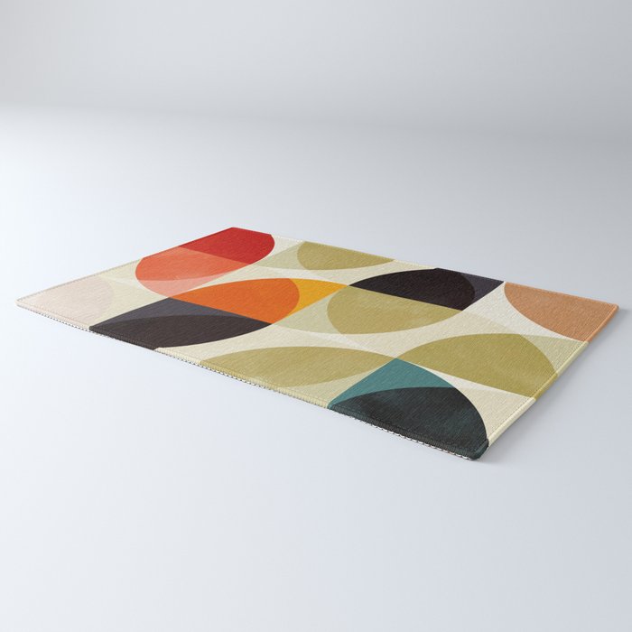 mid century color geometry shapes Rug Gallery Image 3