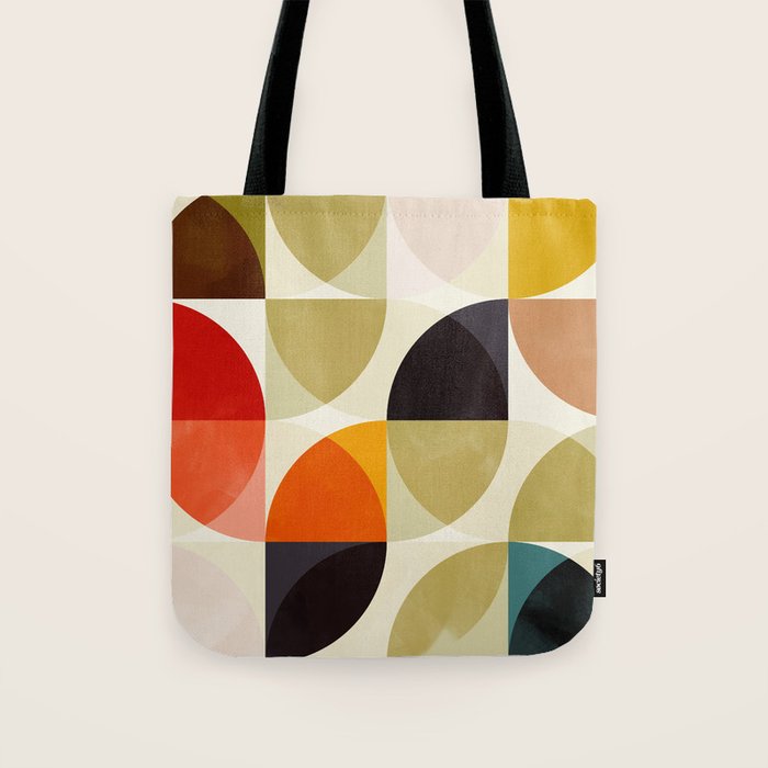 mid century color geometry shapes Tote Bag Gallery Image 1