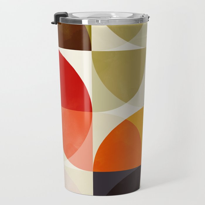 mid century color geometry shapes Travel Mug Gallery Image 3