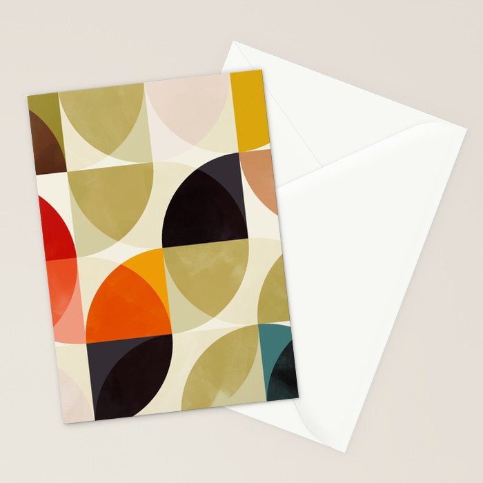 mid century color geometry shapes Stationery Card Gallery Image 2
