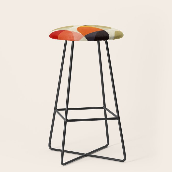 mid century color geometry shapes Stool Gallery Image 1
