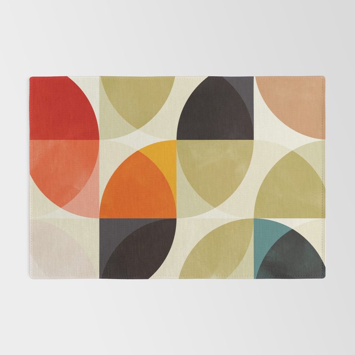 mid century color geometry shapes Rug Gallery Image 2