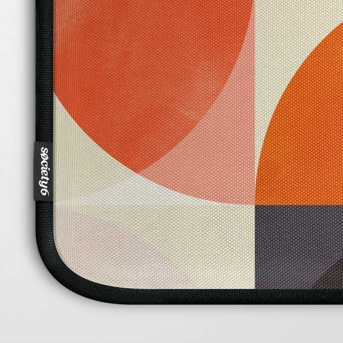 mid century color geometry shapes Laptop Sleeve Gallery Image 3