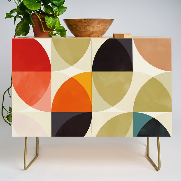 mid century color geometry shapes Credenza Gallery Image 1
