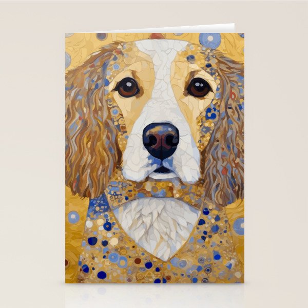 Gustav Klimt Style Dog with Colorful Patterns Stationery Card Gallery Image 2