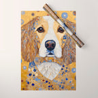 Gustav Klimt Style Dog with Colorful Patterns Wrapping Paper Gallery Image 1