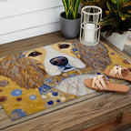 Gustav Klimt Style Dog with Colorful Patterns Outdoor Rug Gallery Image 2