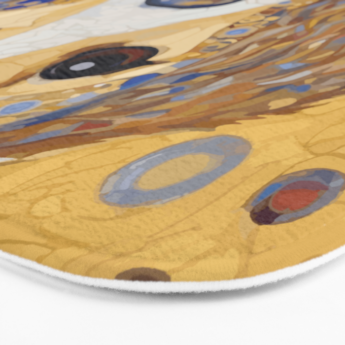 Gustav Klimt Style Dog with Colorful Patterns Bath Mat Gallery Image 3