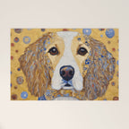 Gustav Klimt Style Dog with Colorful Patterns Welcome Mat Gallery Image 1