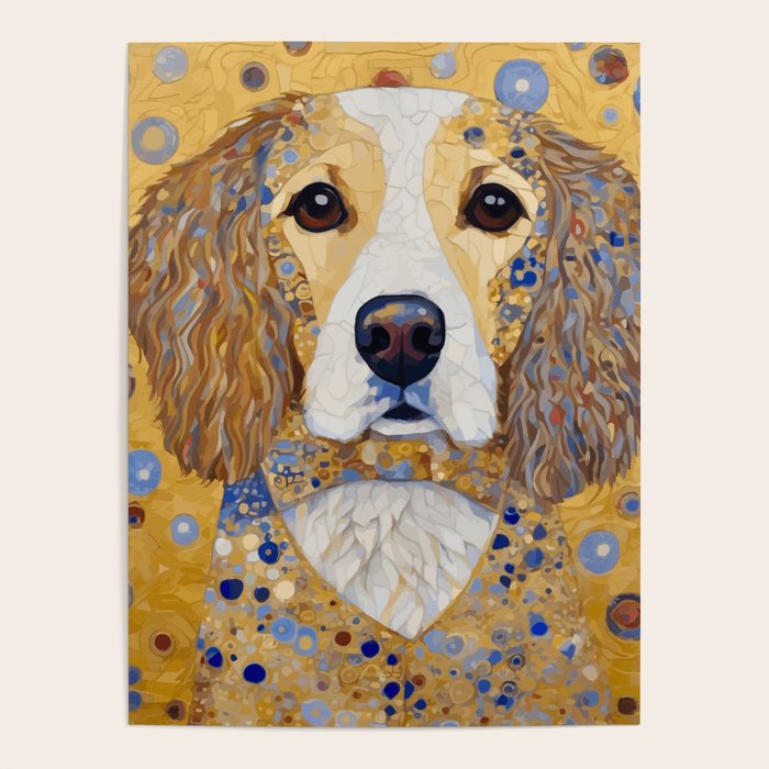 Gustav Klimt Style Dog with Colorful Patterns Poster Gallery Image 4