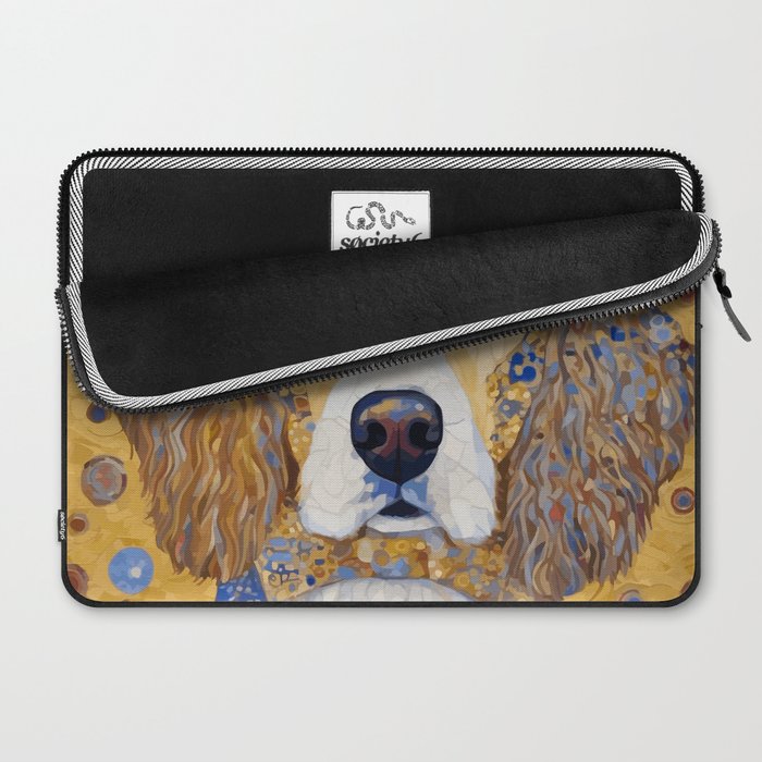 Gustav Klimt Style Dog with Colorful Patterns Laptop Sleeve Gallery Image 2