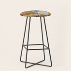Gustav Klimt Style Dog with Colorful Patterns Stool Gallery Image 1