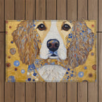 Gustav Klimt Style Dog with Colorful Patterns Outdoor Rug Gallery Image 1