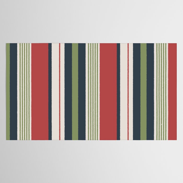 Modern Christmas Stripes 2025 Tablecloth Gallery Image 2