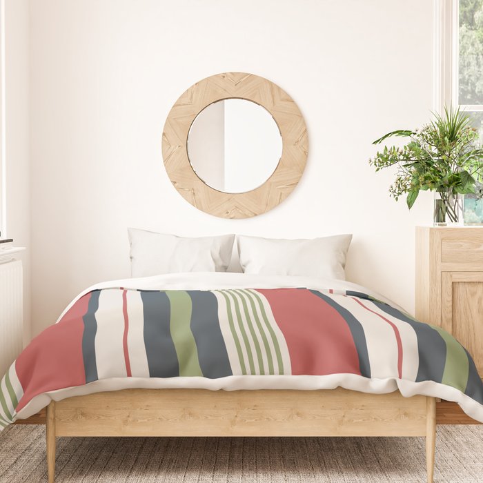 Modern Christmas Stripes 2025 Duvet Cover Gallery Image 3