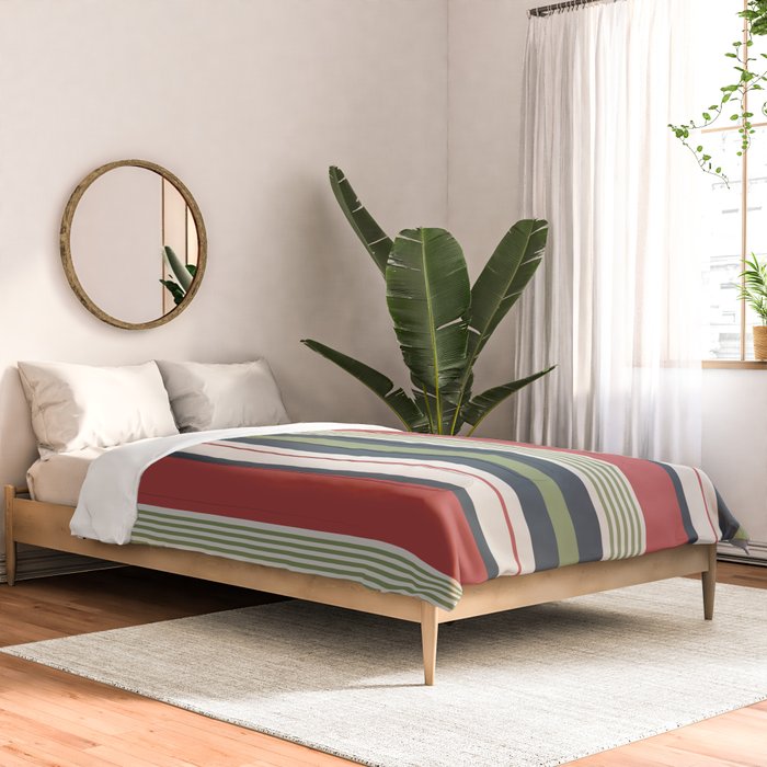 Modern Christmas Stripes 2025 Comforter Gallery Image 2