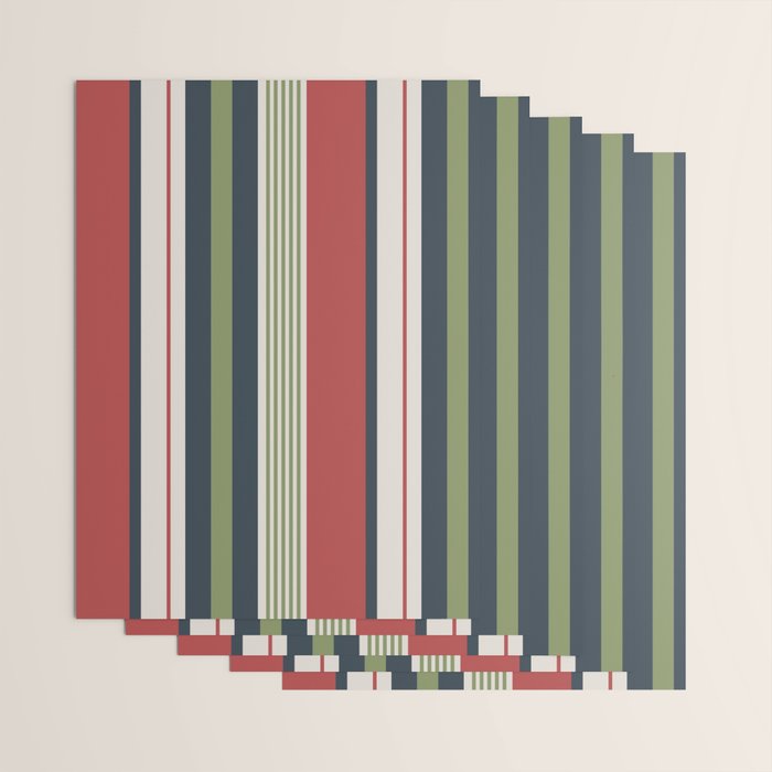 Modern Christmas Stripes 2025 Wrapping Paper Gallery Image 3