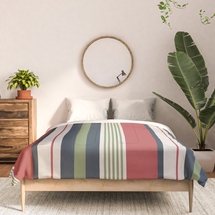 Modern Christmas Stripes 2025 Comforter Gallery Image 3