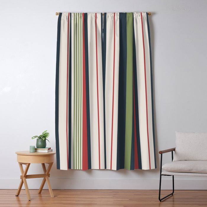 Modern Christmas Stripes 2025 Window Curtain Gallery Image 5