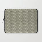 Japanese Waves Pattern Olive II Laptop Sleeve Gallery Image 1